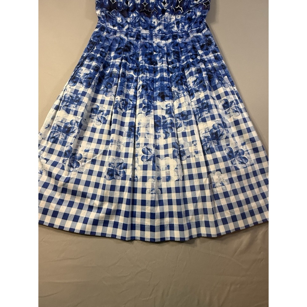 Talbots Women's Sleeveless Knee Length Blue/White Checked Dress Size 2 - Picture 3 of 12